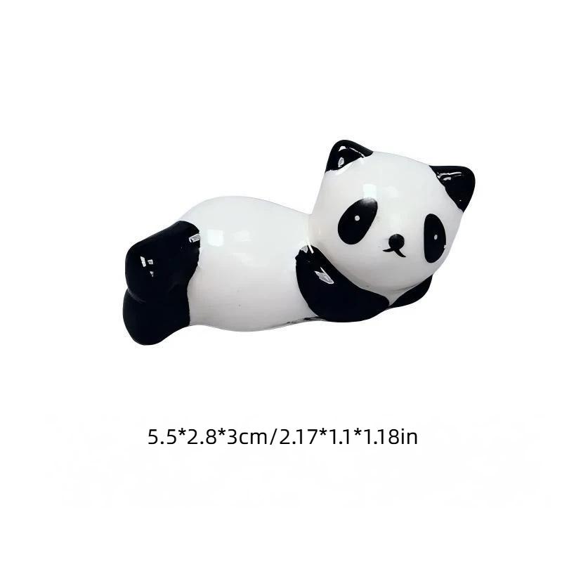 Mini Panda Ceramic Chopstick Rest Cute Cartoon Tableware Spoon Holder Pen Rack For Home Restaurant Kitchen Dining Table Decor