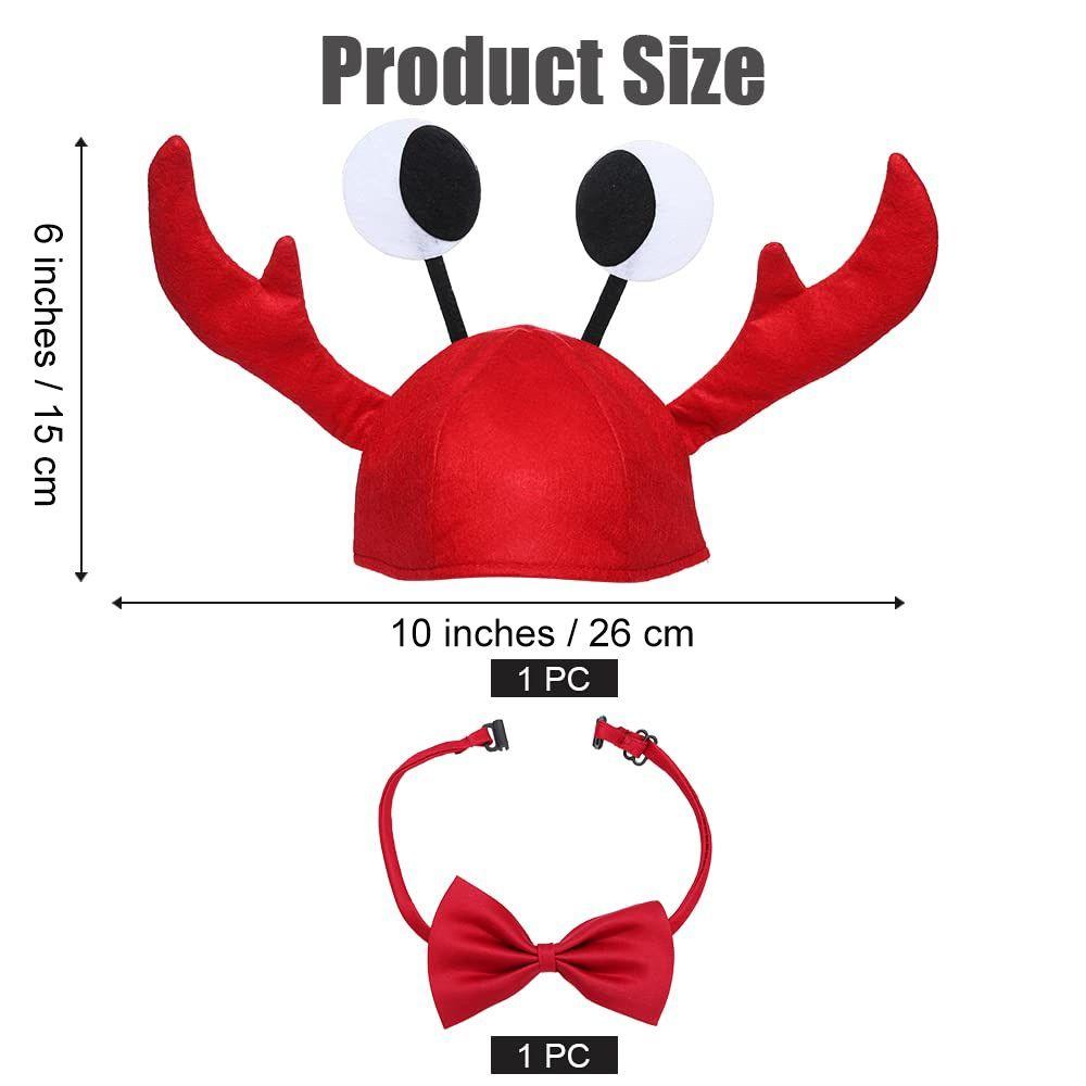 1 Set Rode Wijn Strik Kreeft Krab Hoed Verstelbaar Ontwerp Verkleedkostuum Chique Hoeden Grappig Dier Krab Kostuum Set
