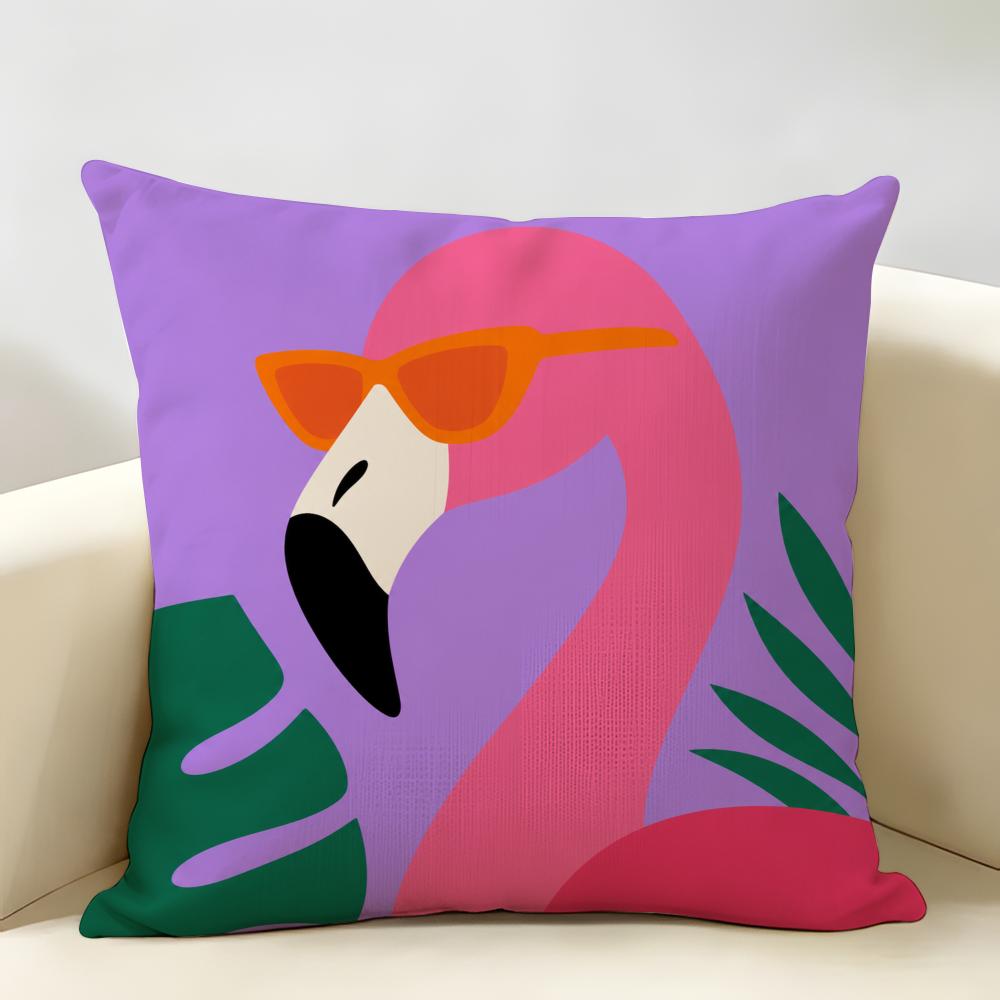 Cartoon Animals Cushion Cover Durable Hypoallergenic Organic Linen Pillow Cover Short Size Washable SkinFriendly