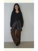 HAVERICE Restaurant Nishino Stroll Classic Casual Slimming Three-Piece Set: Sweater, Short Skirt, and Half Skirt.