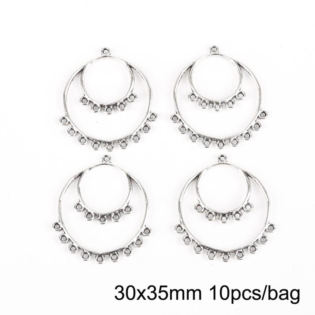 10 stk flere hull sølv sinklegering anheng for smykkekomponenter gjør DIY øredobber halsbånd armbånd
