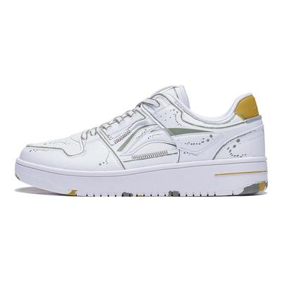 Li Ning Tian Ji Kaymaz Aşınmaya Dayanıklı Düşük Üst Kaykay Ayakkabıları Erkek Spor Ayakkabıları Beyaz Platin AGCT375-3