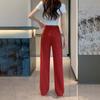 Jeansy z wysokim stanem i szerokimi nogawkami damskie luźne proste spodnie jeansowe w jednolitym kolorze koreańskie spodnie streetwear