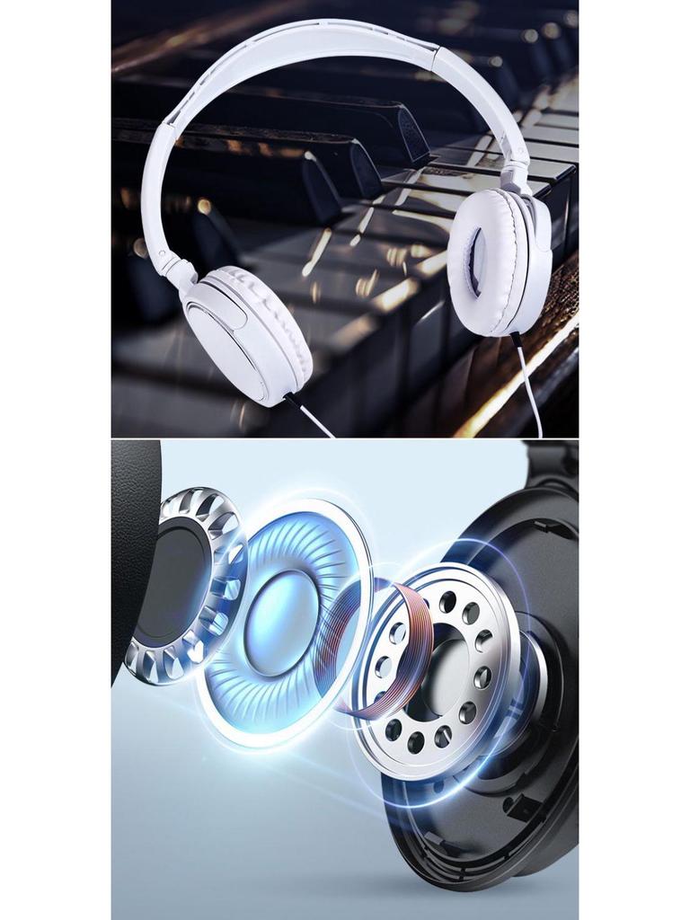 Universal Over-Ear Headphones for Electric Keyboard, Guitar, and Piano (2m-3m Cable, 6.5 To 3.5mm Adapter)