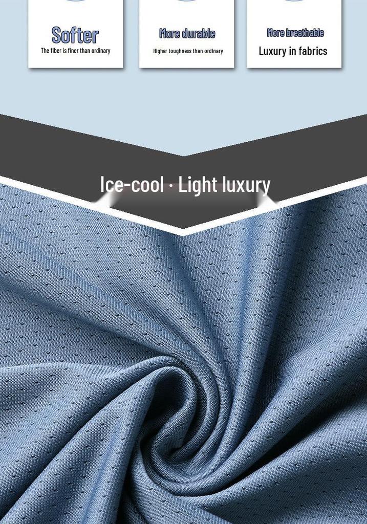 Men's Summer Sportswear Set: Ice-Feel Short-Sleeve T-Shirt for Middle-Aged & Elderly