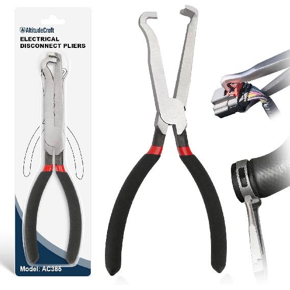 Electrical Disconnect Pliers 2-Piece Set, Includes Straight and 60° Angled Electric Disconnect Pliers for Automotive Connectors