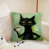 Black Cat Art cushion cover Pillow Case Plush Fabric Soft Double Sided Print Sofa Cushion Cover Throw Pillow Covers