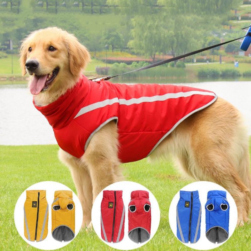 Reflektierende Wasserdichte Hundemäntel XL-6XL Übergröße Herbst Winter Warm Welpenkleidung Haustier Gepolsterte Jacke
