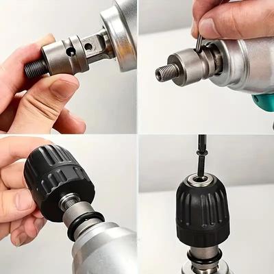 0.8-10mm Precise Keyless Drill Chuck Converter 3/8"- 24UNF Thread Quick Change Adapter SDS-Plus Shank 1/4" Hex