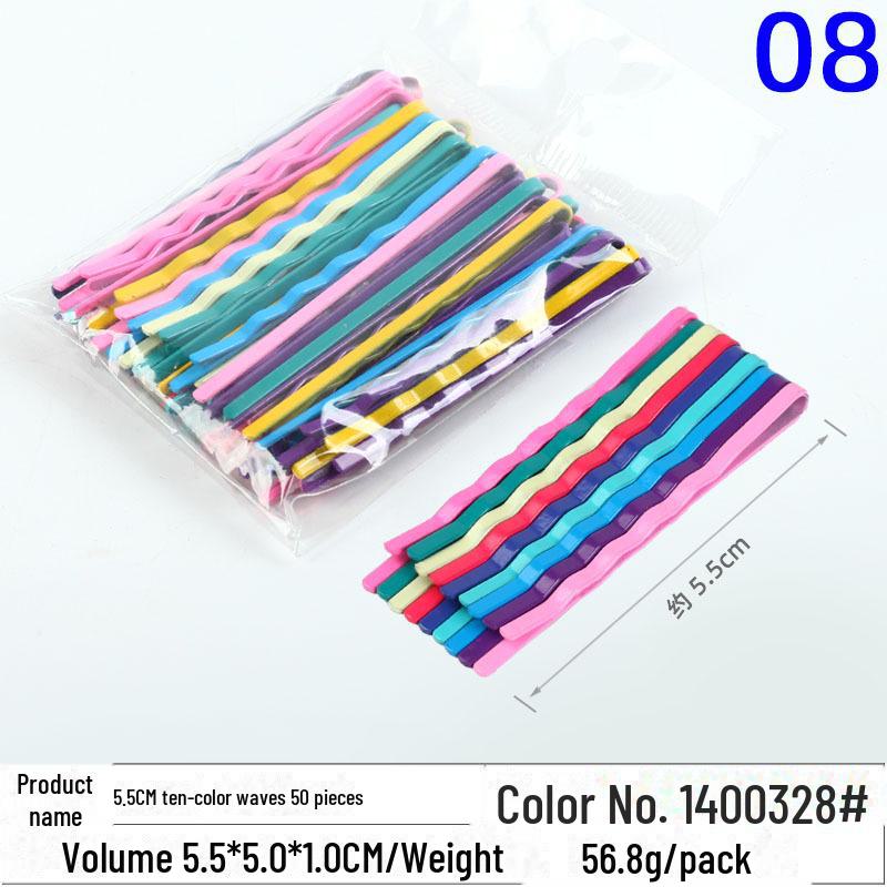 Multicolor Black Wave Hair Clips: One-Line, U-Shaped, Gold & Silver, Steel, Ball Head, Hairpin Set