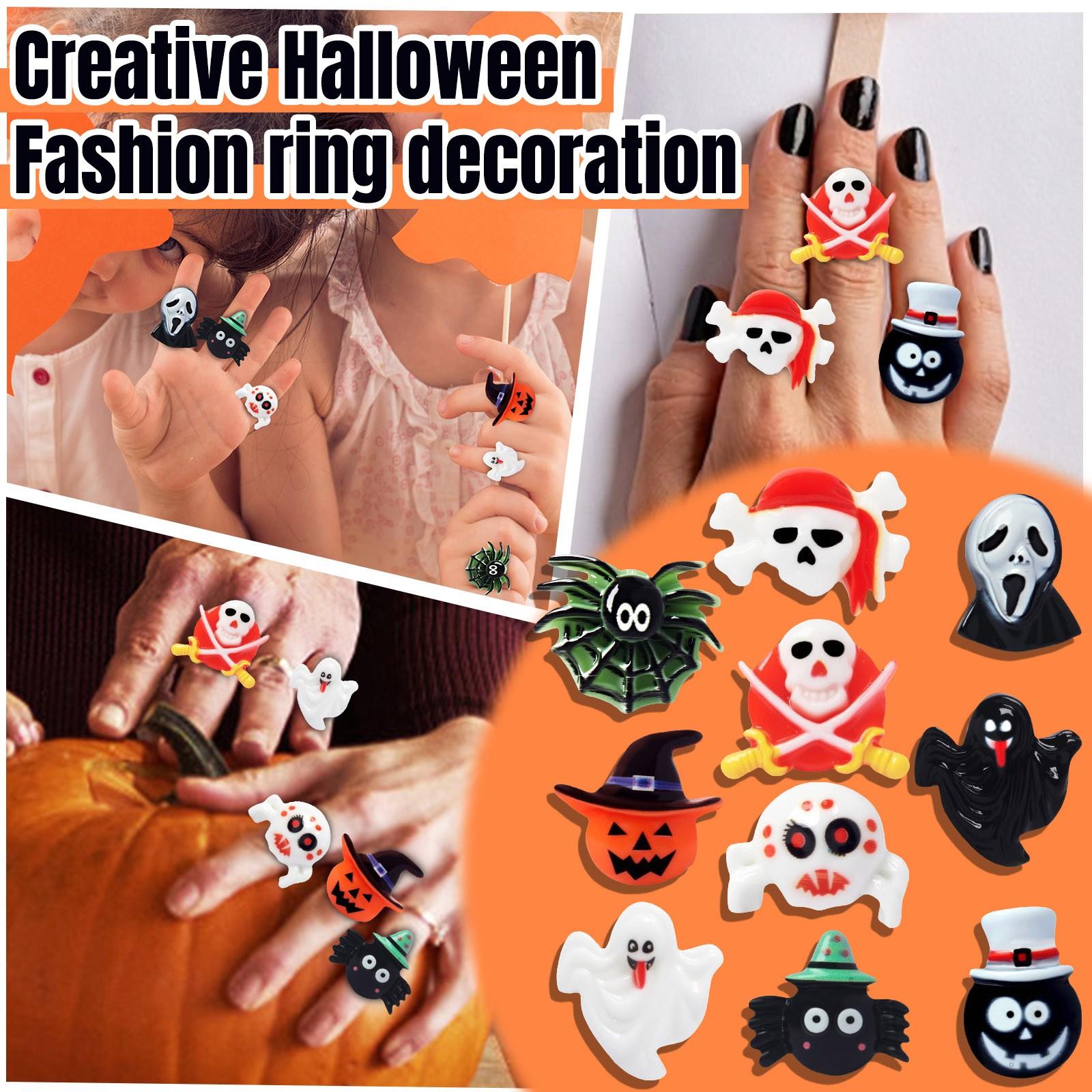 

Хэллоуин Кольцо Тыква Паук Кольцо Маленький Подарок Страх Сделай Сам Фестиваль Ужас Реквизит One Size