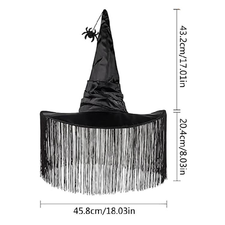 Halloween Party Witch Hat for Women Wide Brims Wizard Hat Girl Headwear