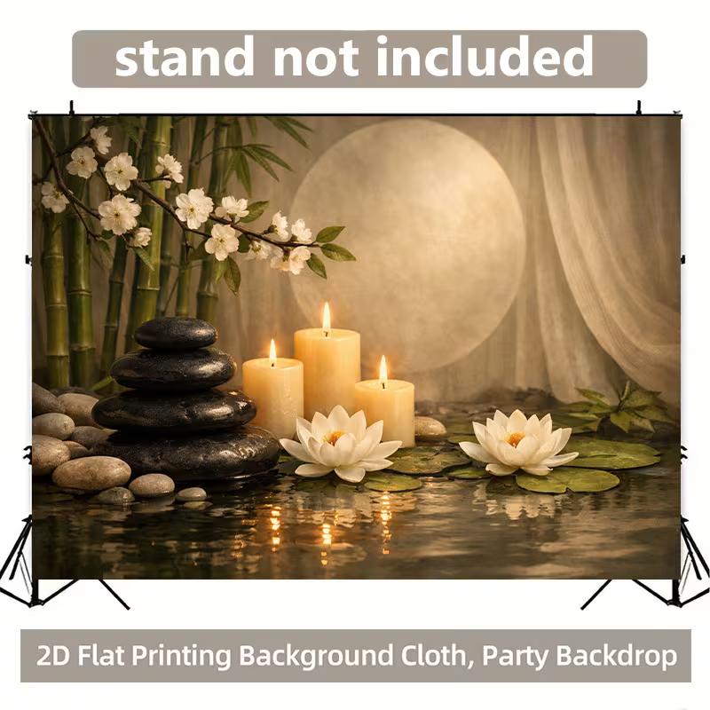 

2D Yoga Meditation Backdrop Zen Bamboo Spa Party Photo Booth Background 47.2x31.5inch/120*80cm