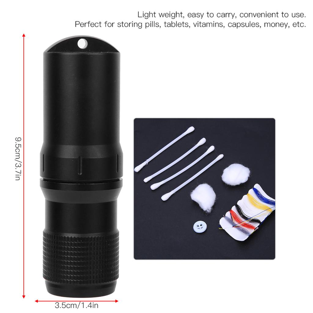 Portable Metal Capsule Container Waterproof Storage Bottle Case Matches Kit for Outdoor Survival
