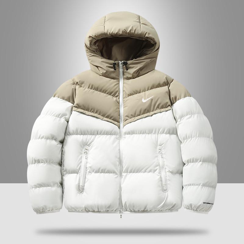 

Winter 2025 Men s Embroidered Stand Collar Padded Coat XXL білий