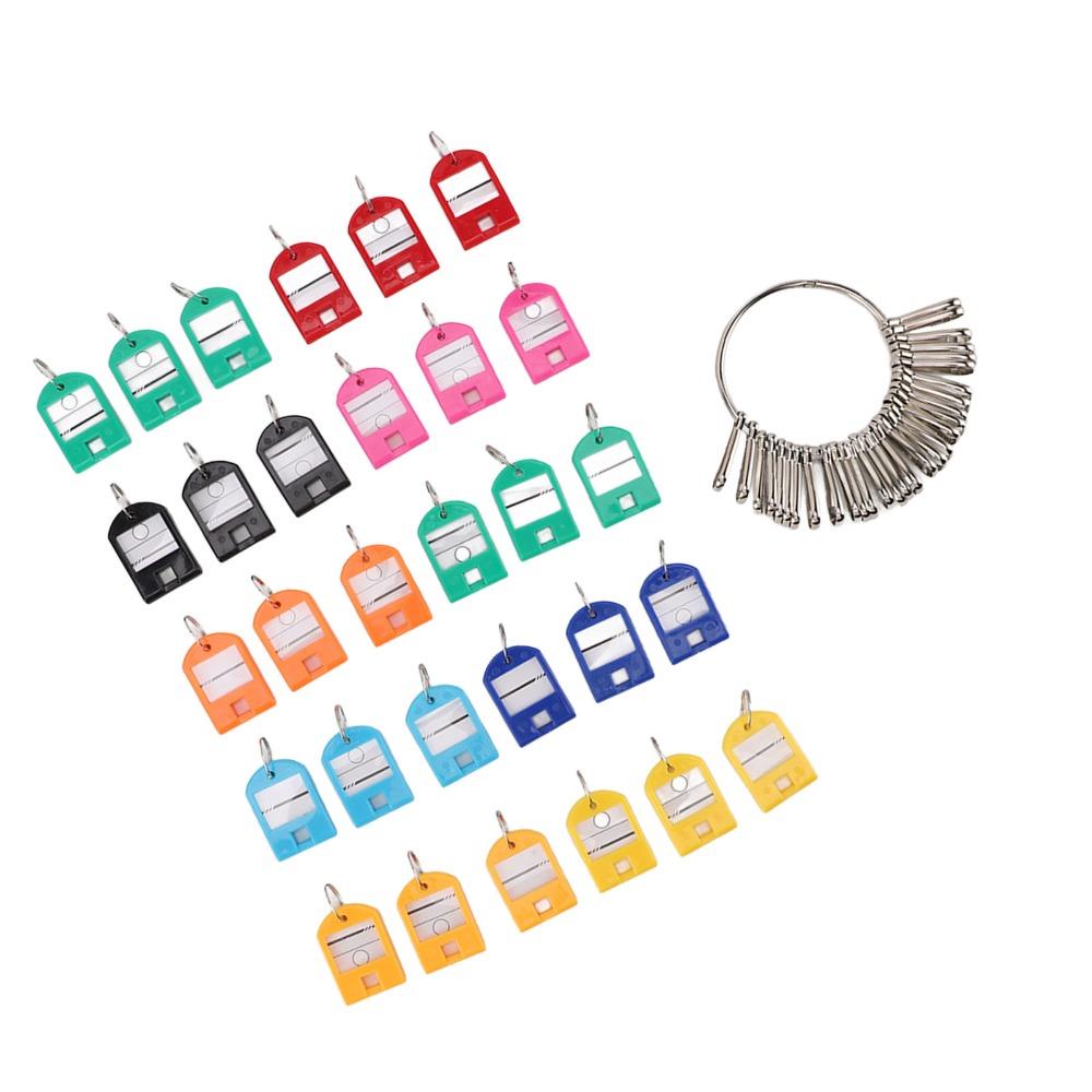 30pcs Plastic Material Keychain Iron Split Ring Key Labels Multi Keys Holder Key Identifiers  Houses