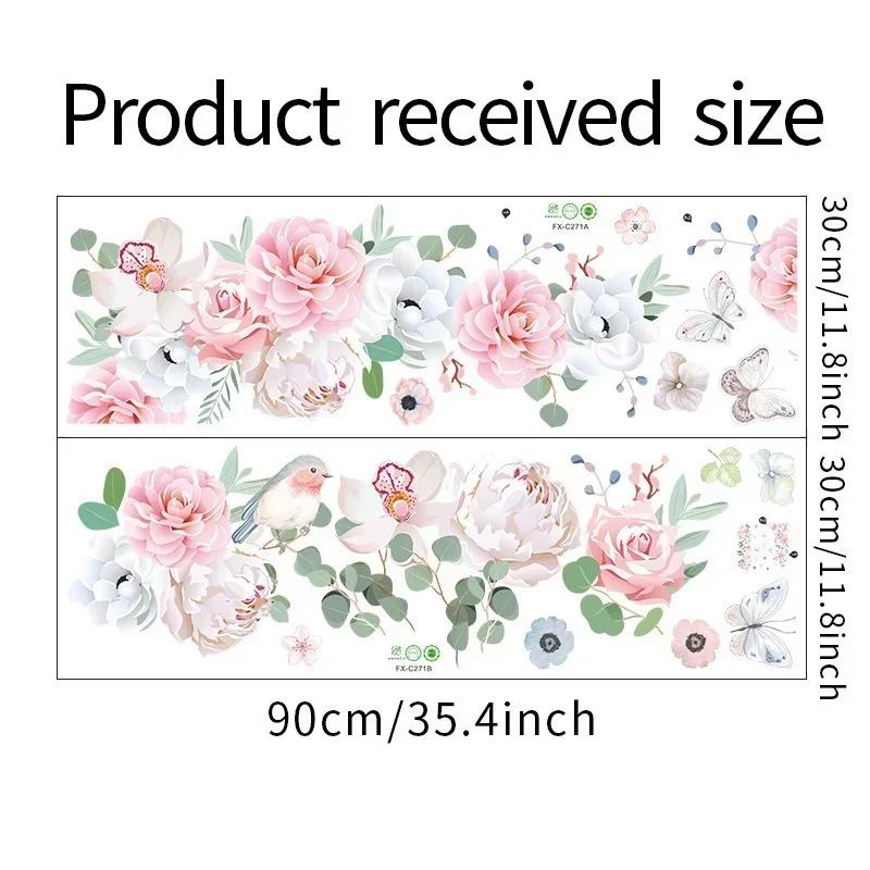 Home Wall Fashion Decoration Stickers Small Fresh Pink Flower Stickers Bedroom Entrance Wall Stickers Accessories Tools