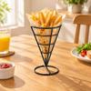 Single-Head Cone-Shaped Fry Holder Easy to Clean Stainless Steel Wire Cone