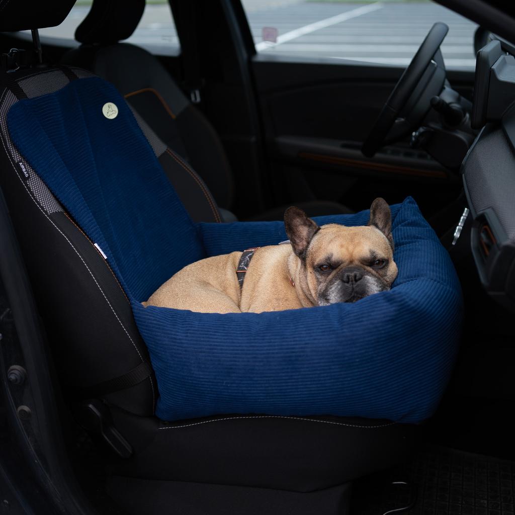 Cord Navy Blue Dog Car Seat