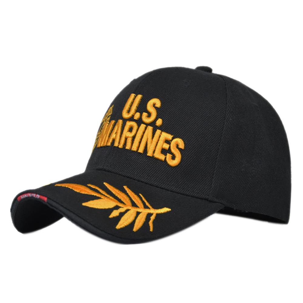 Marine corps embroidered baseball cap - 3d embroidered duckbill cap - curved brim versatile sun hat adjustable