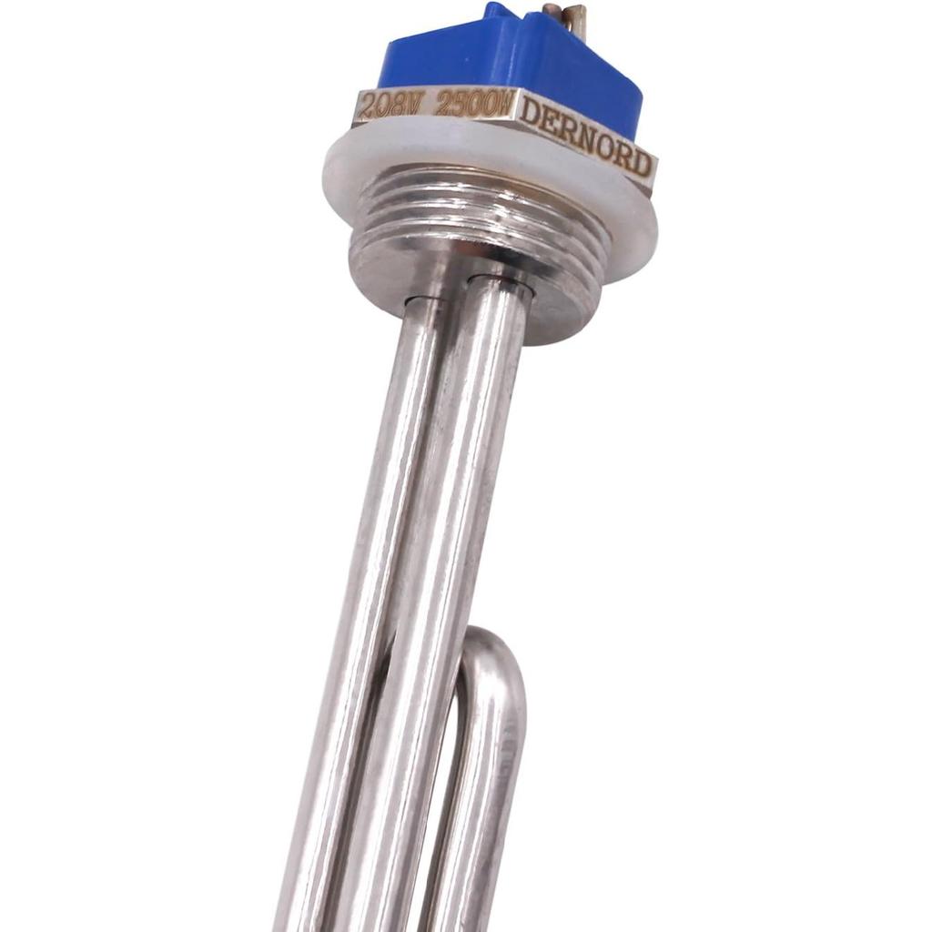 DERNORD 2500W 208V Screw-In Foldback Water Heater Element - Low Watt Density