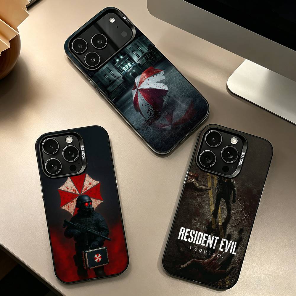 GAME R-Resident Evil Phone Case For iPhone 17,16,15,14,13,12,11 Plus,Pro Max,XS,Colorful Silver Black Cover