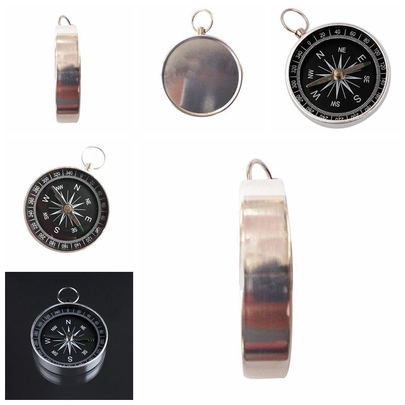 Silver Mini Portable Pocket Compass for Camping Hiking Outdoor Sports Navigation