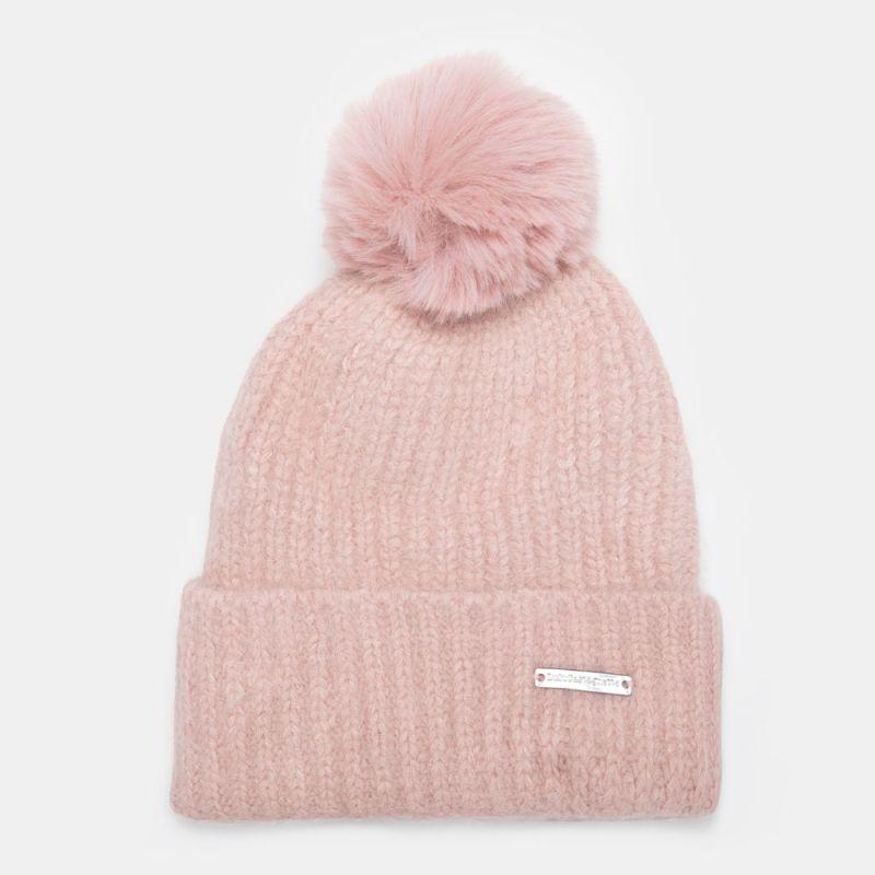 Beanie with Pompom In Angora Knit Woman LULU CASTAGNETTE