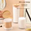 Dual-Layer Cotton Swab & Makeup Pad Storage Box - Clear, Round, Desktop Organizer
