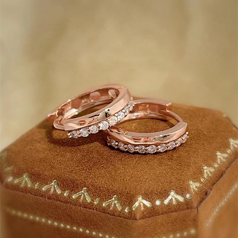 Xiaomi Huitan Chic Hoop Earrings Metal Gold Color/Rose Gold Color Modern Fashion Women Circle Earrinsg with CZ Brilliant Jewelry