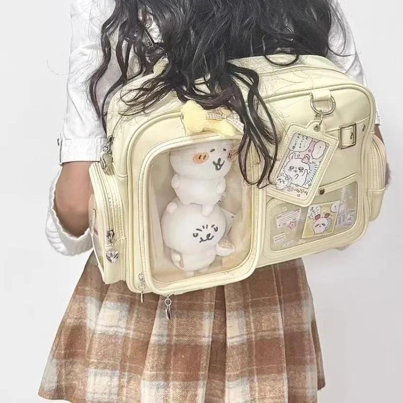 Dopamine DIY Women Ulzzang Ita Bags New Designer Clear Window Doll Show Backpacks Large Capacity Y2K Crossbody Bag for Concert