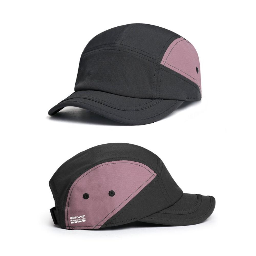 Short Brim 5 Panel Baseball Cap, Mesh Quick-Dry Color Block Plain Hat for Men Women Retro Running Outdoor Casual Headwear
