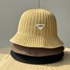 Knitted Bucket Hat Women's Spring Summer Solid Color Bucket Hat Sun Hat