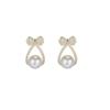 Modyle Korea New Fashion Gold Silver Color Cross Crystal Drop Earrings for Women Elegant Cute Pearl Earrings Brincos