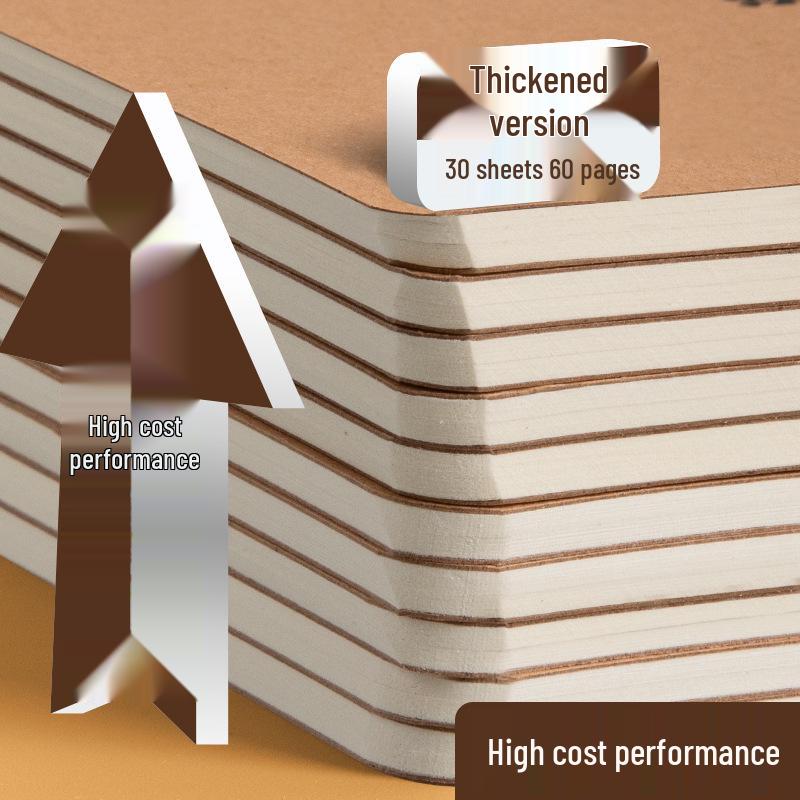 16K All Subjects Workbook: English, Math, Composition for Junior & Senior High Students, Kraft Paper Notebook.