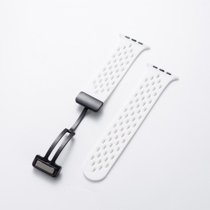 Apple S11 Ultra Single-Loop Sports iWatch Strap: Breathable Magnetic Buckle Silicone Wristband