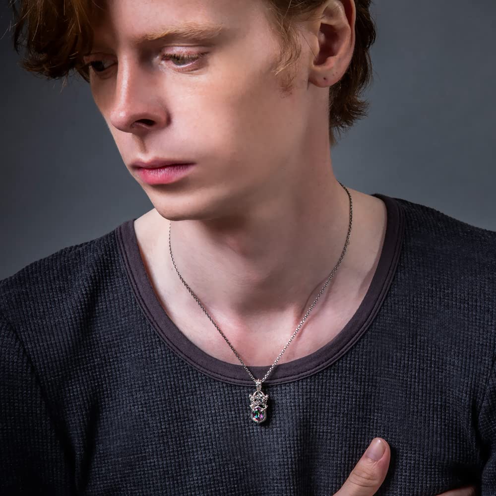 ARTEMISKINGS Crown Shield Pendant Mystic Quartz AKP0132 Silver Accessories Brand Jewelry Silver 925 [Artemis Kings] [Top Only] Men's