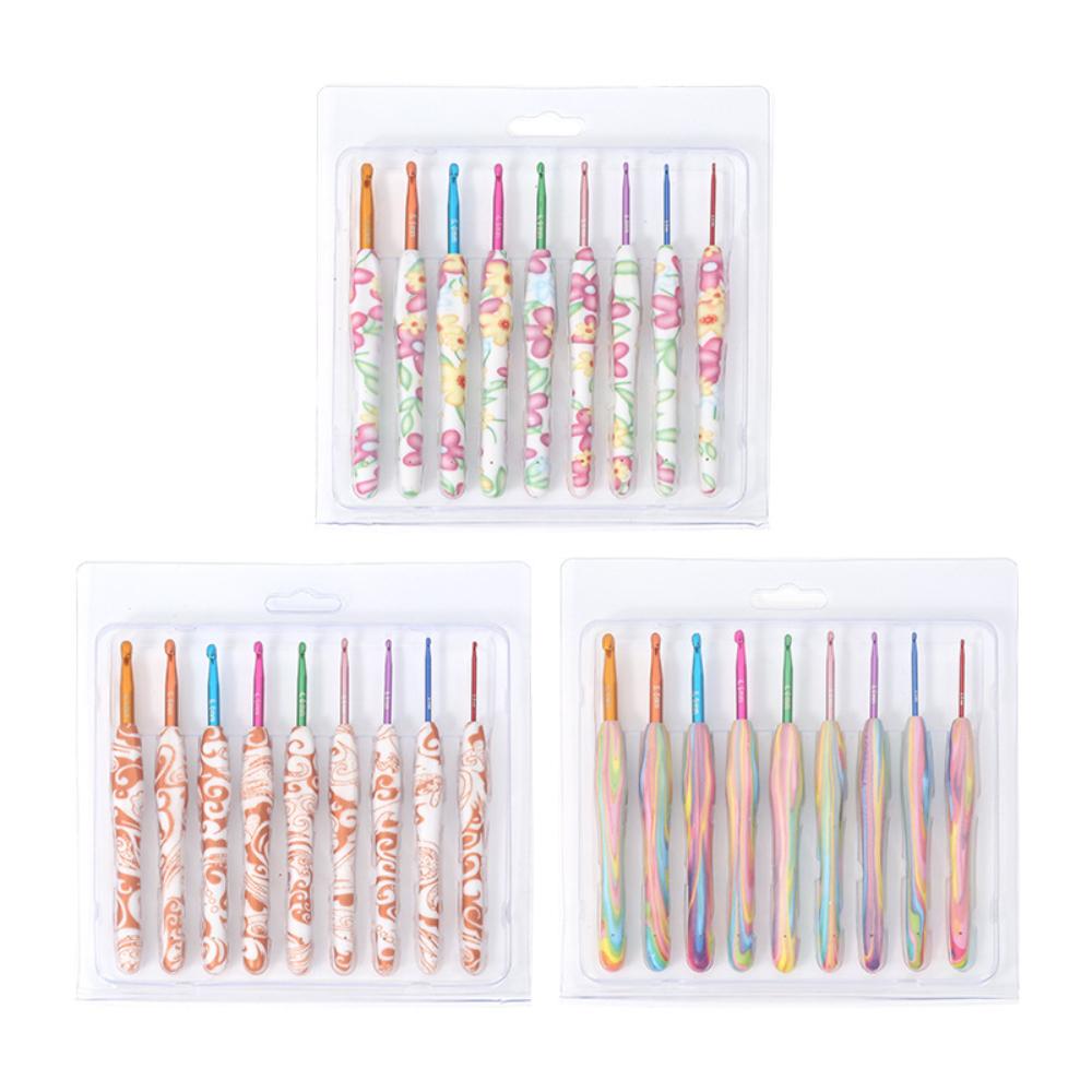 9PCS Crochet Hooks Set  MultiColor Ergonomic Crochet Hooks Crochet Lovers Gift