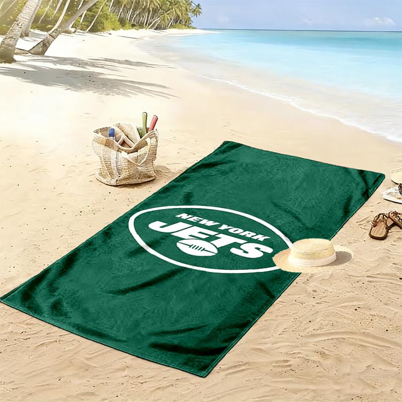 New York Jets Print Beach Towel, Large Soft Quick Dry Towel for Beach Camping Swimming