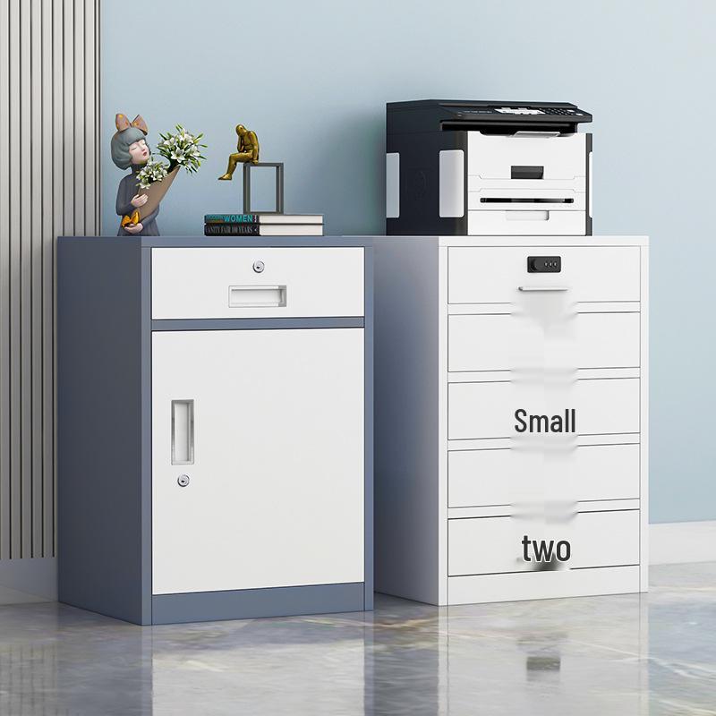 Mobile Under-Desk File Cabinet with Lock - Single Door, Sheet Metal, Small Office Tool Storage Drawer