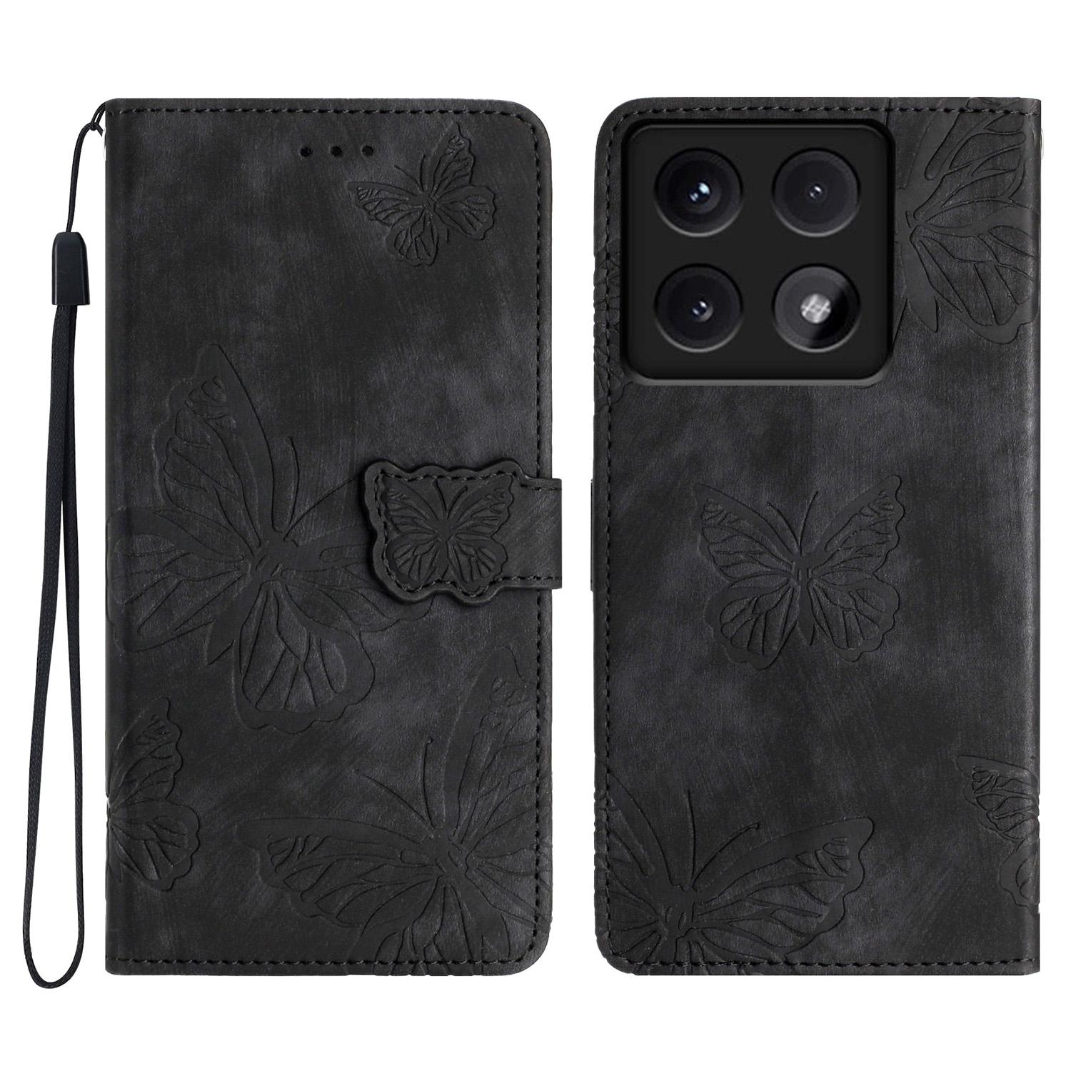 

For Xiaomi 14T Case Butterfly Design Flip Wallet Leather Phone Cover Skin-Touch E