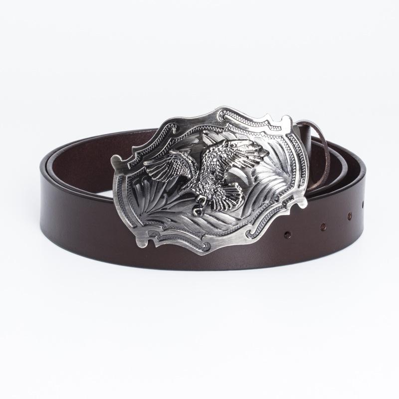 Men s Retro Punk Eagle Buckle Belt - Trendy Alloy Design 110 cm
