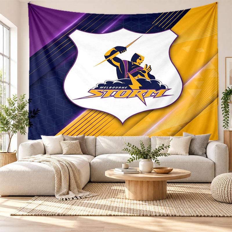 Melbourne Storm Wall Tapestry, Soft Fabric Wall Hanging, Decorative Backdrop For Bedroom Home Wall Art