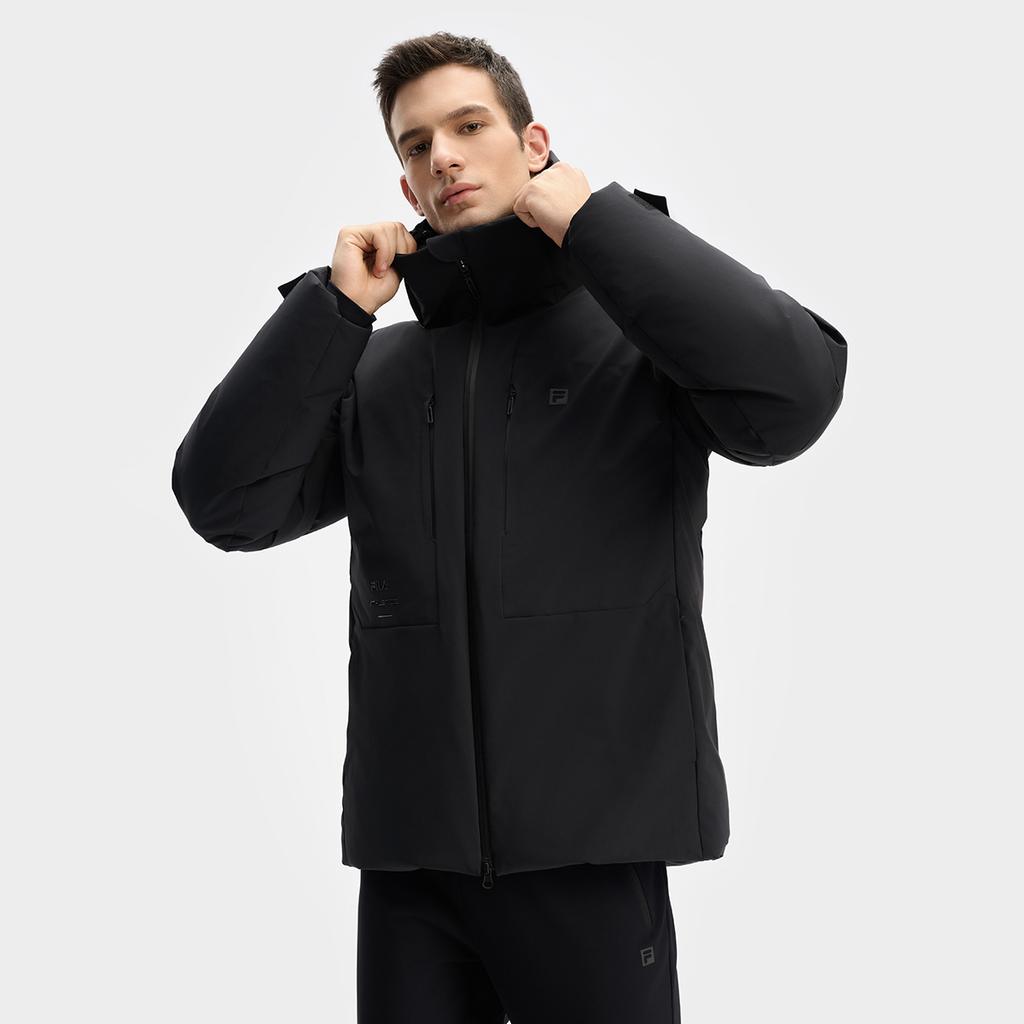 New FILA Fitness Down Jacket Men's Pitch Black A11M441909FBK
