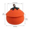 Pumpkin Woven Basket Halloween Pumpkin Basket with Dust-Proof Lid Fall Harvest Decor Home Organization Bin Cute Basket
