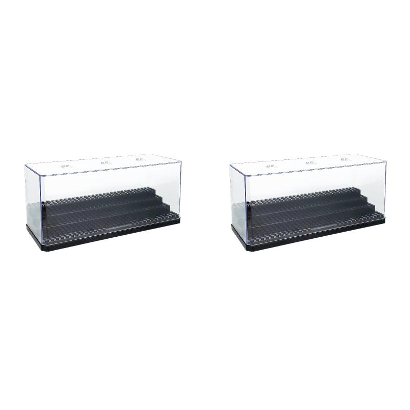 2 Pcs Building Block Minifigure Collection Case Acrylic Action Figure Dust-Proof Display Box Minifigure Collectible Display Case