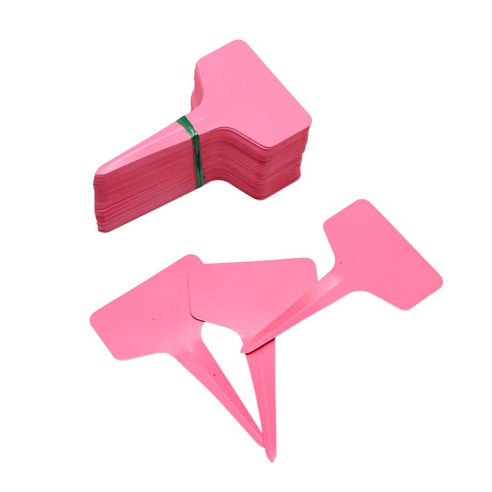 100PC Plastic Plant T-type Tags Markers Nursery Tray Garden Labels