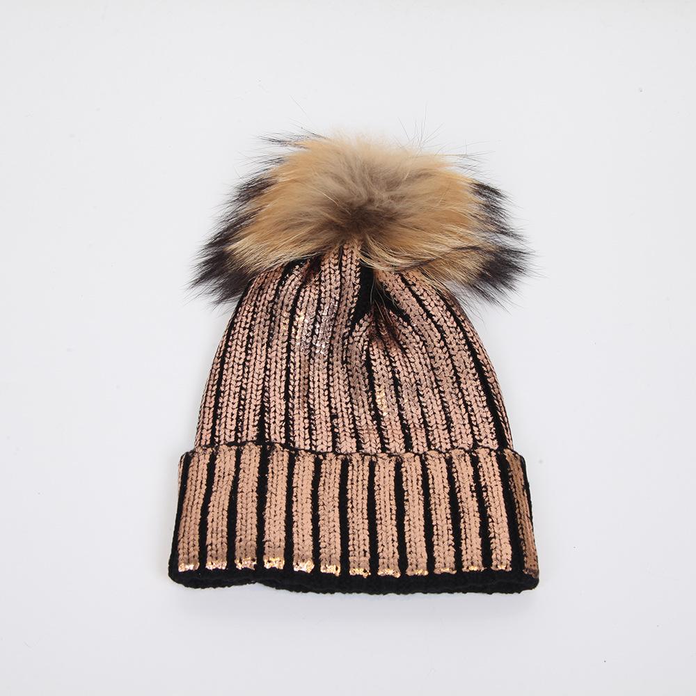 

Autumn and winter hairball knitted hat couple simple twist hairball hat acrylic knitted hat multi-color optional average size