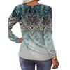 2024 Autumn/Winter Loose and Comfortable Mini Women's Long Sleeve Printed V-neck Fashion T-shirt Women Long Sleeve Top