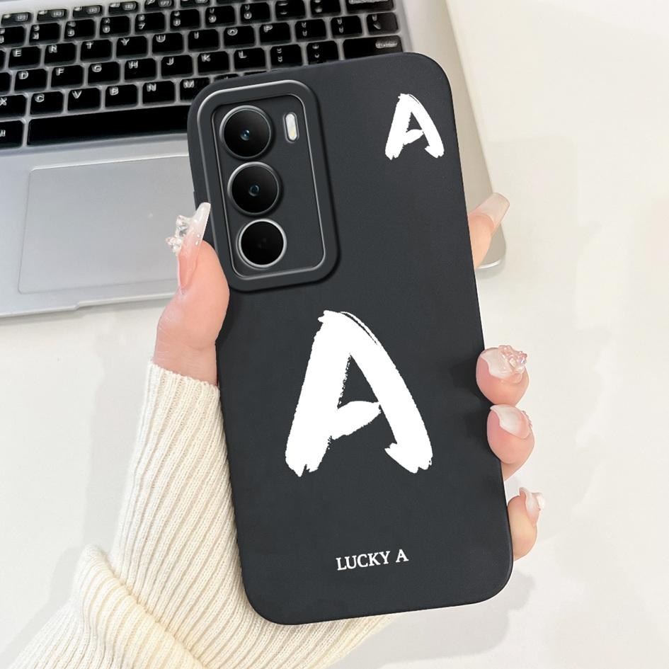 For Realme C71 2025 Case RMX5303 Cover Cute Lucky Initial Letters Soft Silicone Lens Protective Covers For RealmeC71 C 71 Bumper
